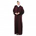 Dual color Loose Fit abaya - Cocoa bean-Black